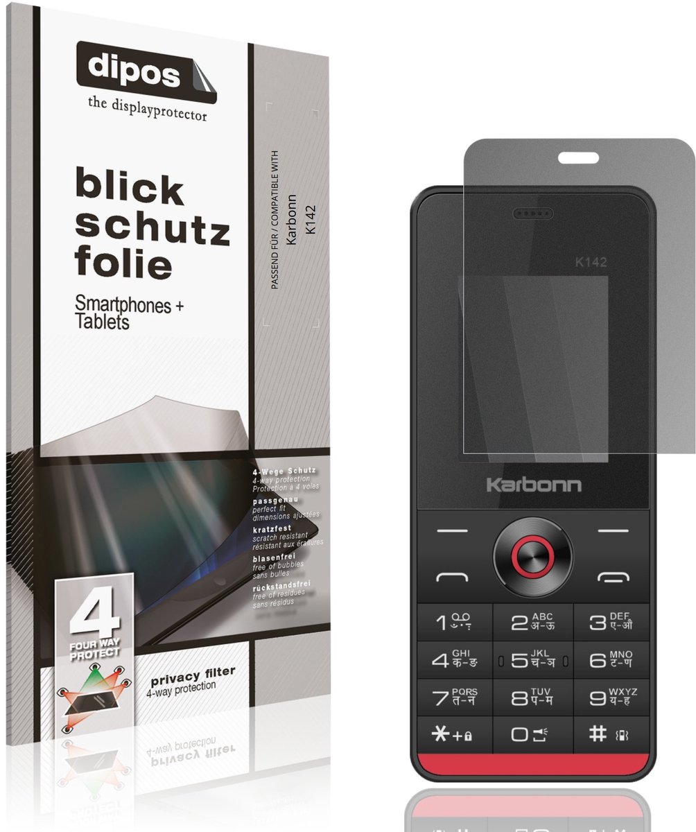 dipos – Matte Privacy Screenprotector geschikt voor Karbonn K142 | Anti-Spy Beschermfolie