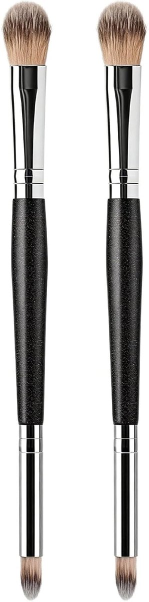 SnelShoppen - 2-Pcs Double Eye Makeup Brush Set - Dubbelzijdige Oogmake-upkwasten - Zachte Oogschaduw en Concealer Applicator - Precisie Make-up voor
