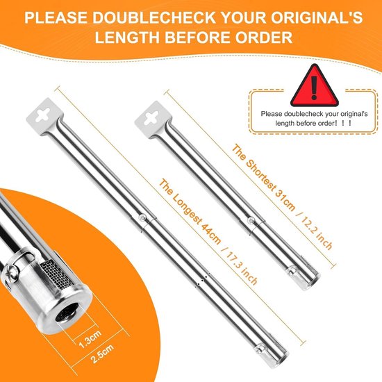 SnelShoppen - Universele Branders 31-44 cm voor Camping, Tuin en Keuken - RVS Vervangingsset (4 Stuks) met Installatiehandleiding van Snelshoppen — afbeelding 5