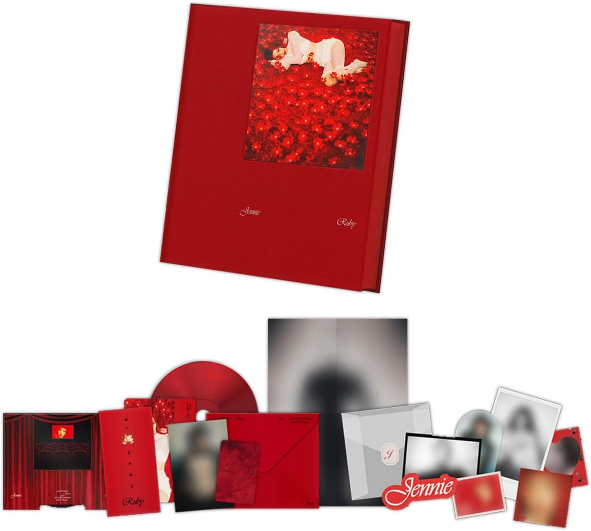 SnelShoppen - JENNIE 1st Studio Album Photobook + CD + Ticket + Carousel Card + Postcard + Sticker Pack + Photocard + Mini Poster + Extra Photocards