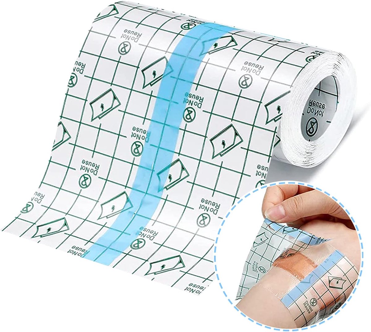 SnelShoppen - Transparant Waterdicht Plakband - Medisch Plakband - Wondverzorging - 10 cm x 5 m - 3-laags PU-folie - Ideaal voor Huis, Sport en Reis