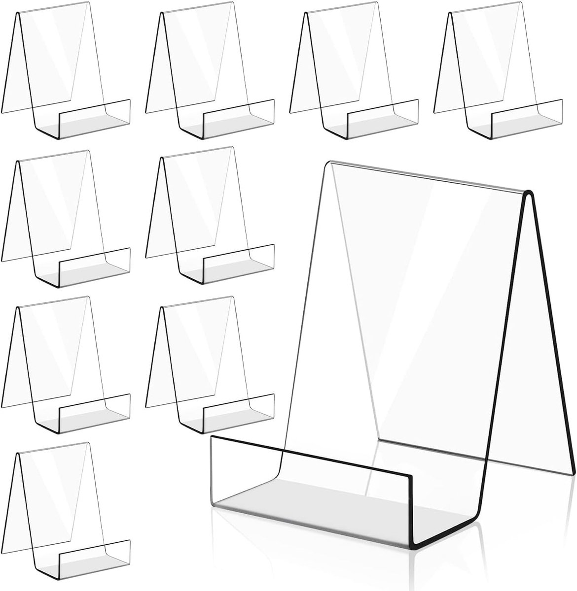SnelShoppen - Clear Acrylic Book Holder - Display Stand voor Boeken, Foto's, Recepten, Magazines - 2 Formaten, Transparant, Ideaal voor Keuken en Woon