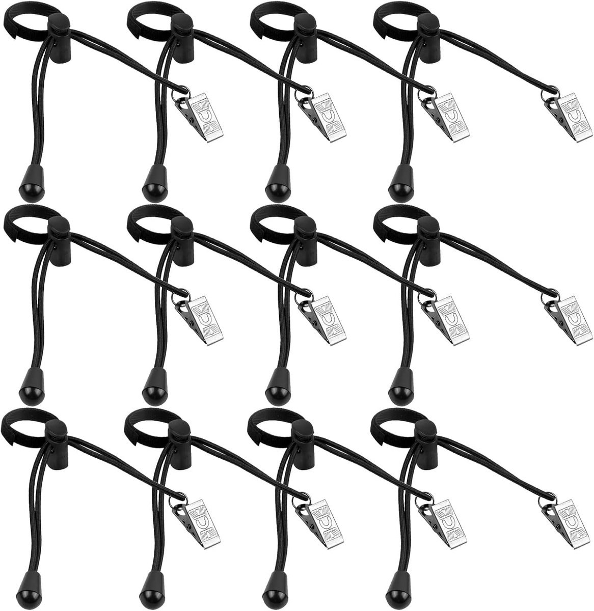 SnelShoppen - 12-delige Foto Clips Houder met Uittrekbare Elastische Rope, Muslin Achtergrond Clips, Veerclips voor Studio en Fotografie