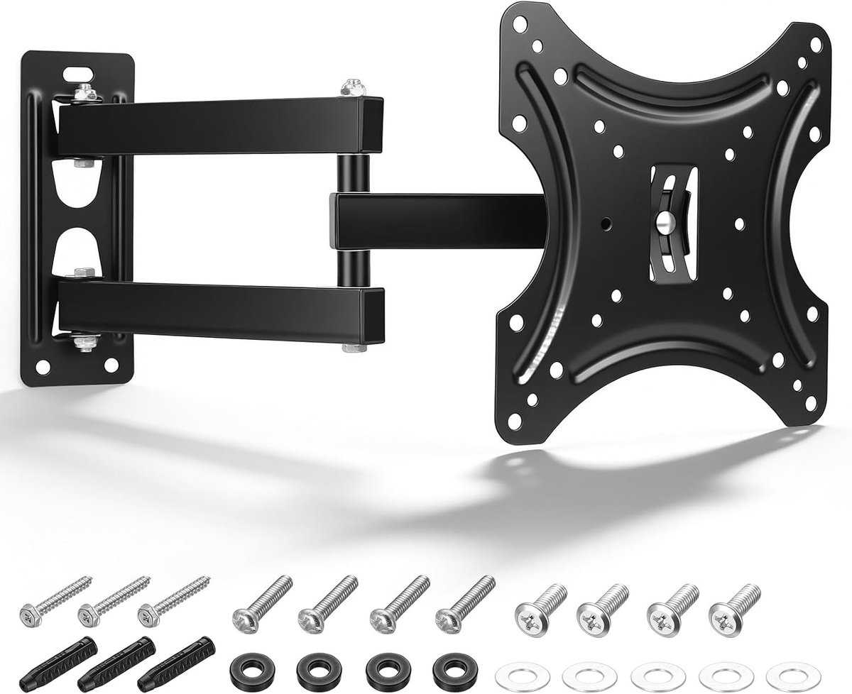 SnelShoppen - Rotating TV Wall Mount 180° Draaibaar voor LED, LCD, OLED TV's van 14 tot 42 inch - Hoogwaardige Kwaliteit, VESA 200 x 200 mm