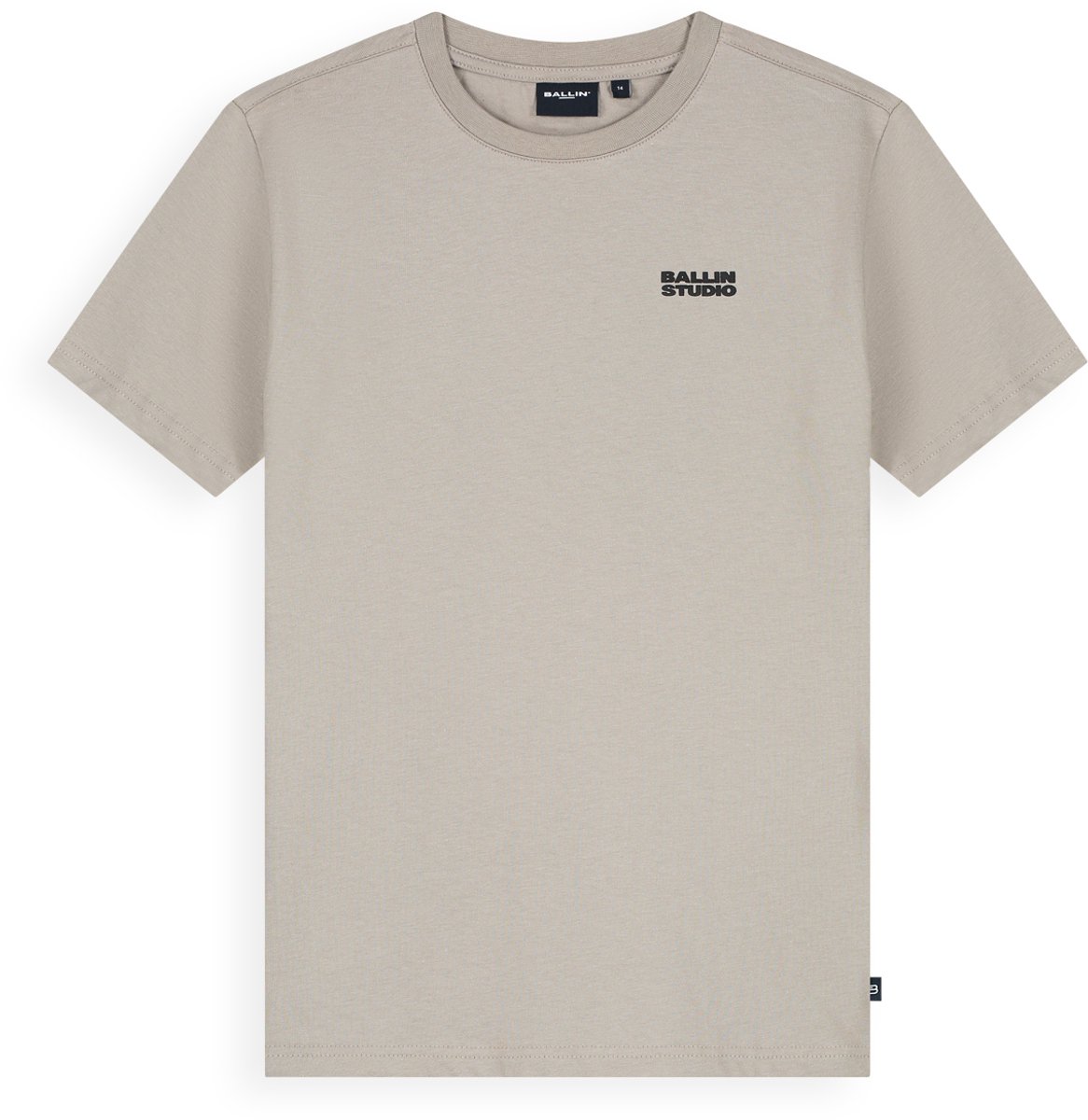 Ballin Amsterdam - Jongens Regular fit T-shirts Crewneck SS - Taupe - Maat 8