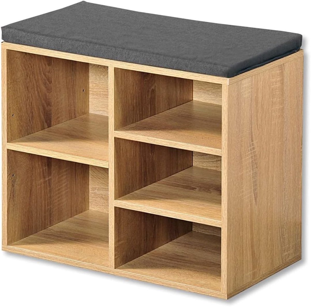KIRA® Schoenenbank Met Zitkussen - Schoenenkast - Schoenenrek - Bruin - 52cm x 30cm x 48cm