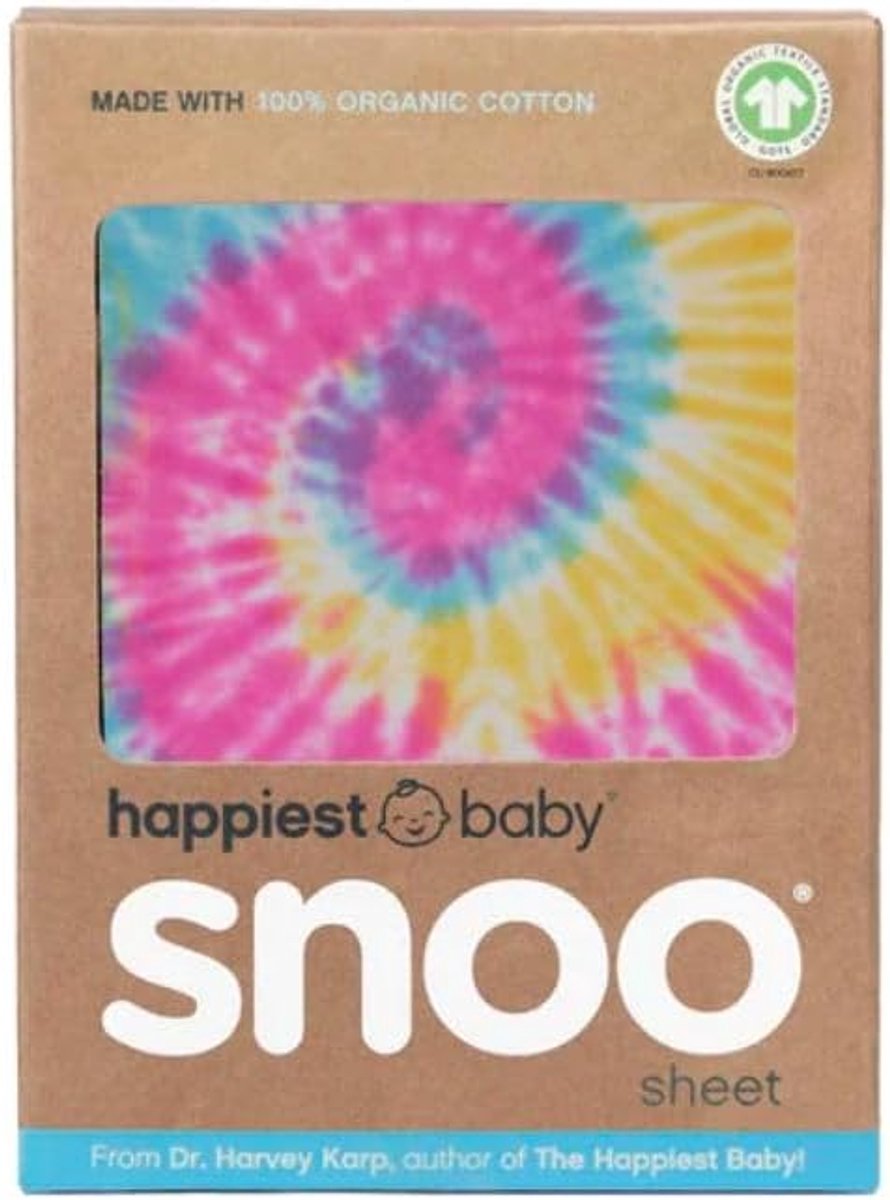 SnelShoppen - Fitted Sheet Babybed SNOO - 100% Organisch Katoen - Perfecte Pasvorm voor SNOO Sleeper - Tie Dye Rainbow - Premium Kwaliteit - Kinderkam