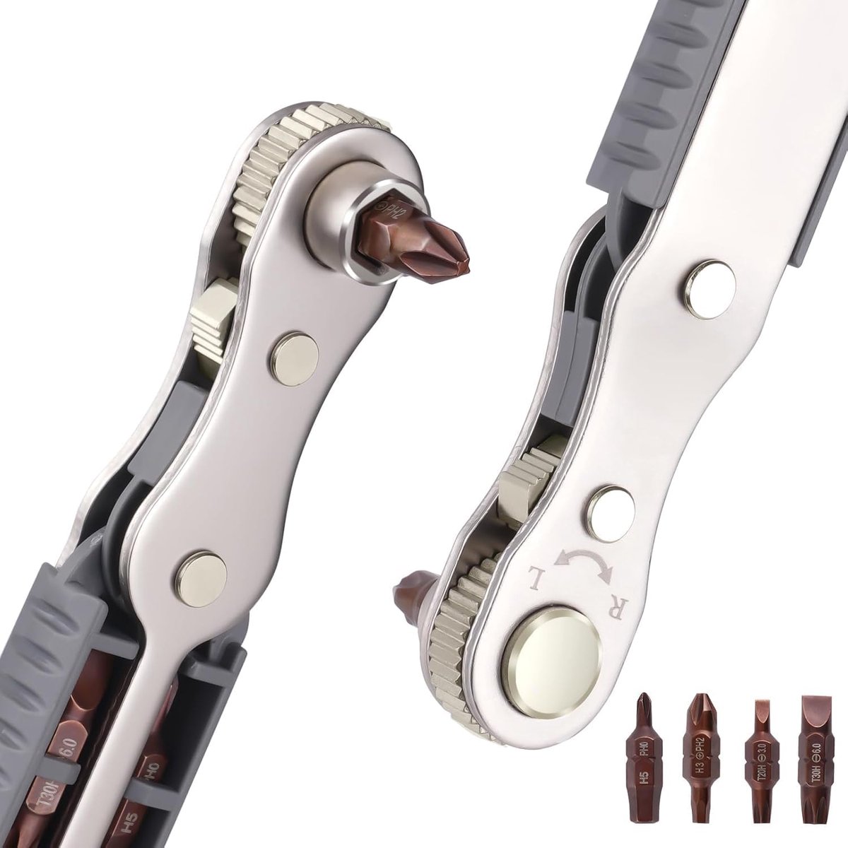 SnelShoppen - Mini Ratchet Wrench 110 mm 1/4 Inch, Magnetische Steeksleutel voor Auto's, Huishoudelijke Toepassingen, Machines, Hoogwaardige CRV Mater