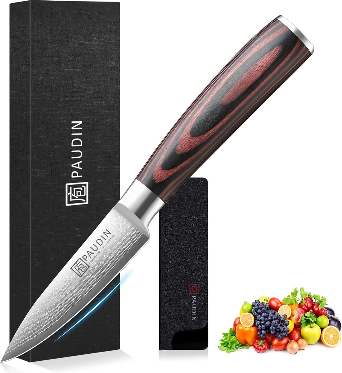 SnelShoppen - 9 cm Groentemes, Scherp Fruitmes, Schilmes, Keukenmes, Ergonomische Handgreep, Duits RVS met Scherpe Blade voor Koken en Bereiden