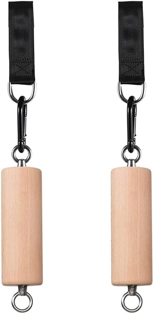 SnelShoppen - Houten Pull Up Handgrepen voor Klimmen - Trainingsset Klimgrips, Armsterkte Trainer, Pull-Up Grip Harnassen voor Thuis, Gym, Klimmen, Fi