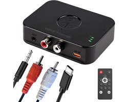 SnelShoppen - Bluetooth 6.0 Adapter Stereo Systeem met Dual Connection 3.5mm AUX & RCA Output, HiFi Bluetooth Audio Ontvanger voor Speakers, Versterke