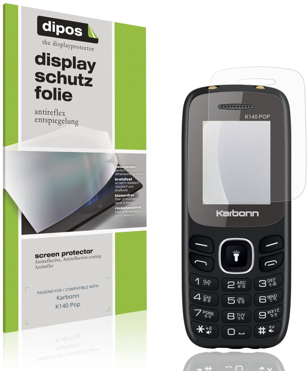dipos – 4x Matte Beschermfolie geschikt voor Karbonn K140 Pop | Krasbestendige & antireflecterende Screenprotector Ultra-Thin