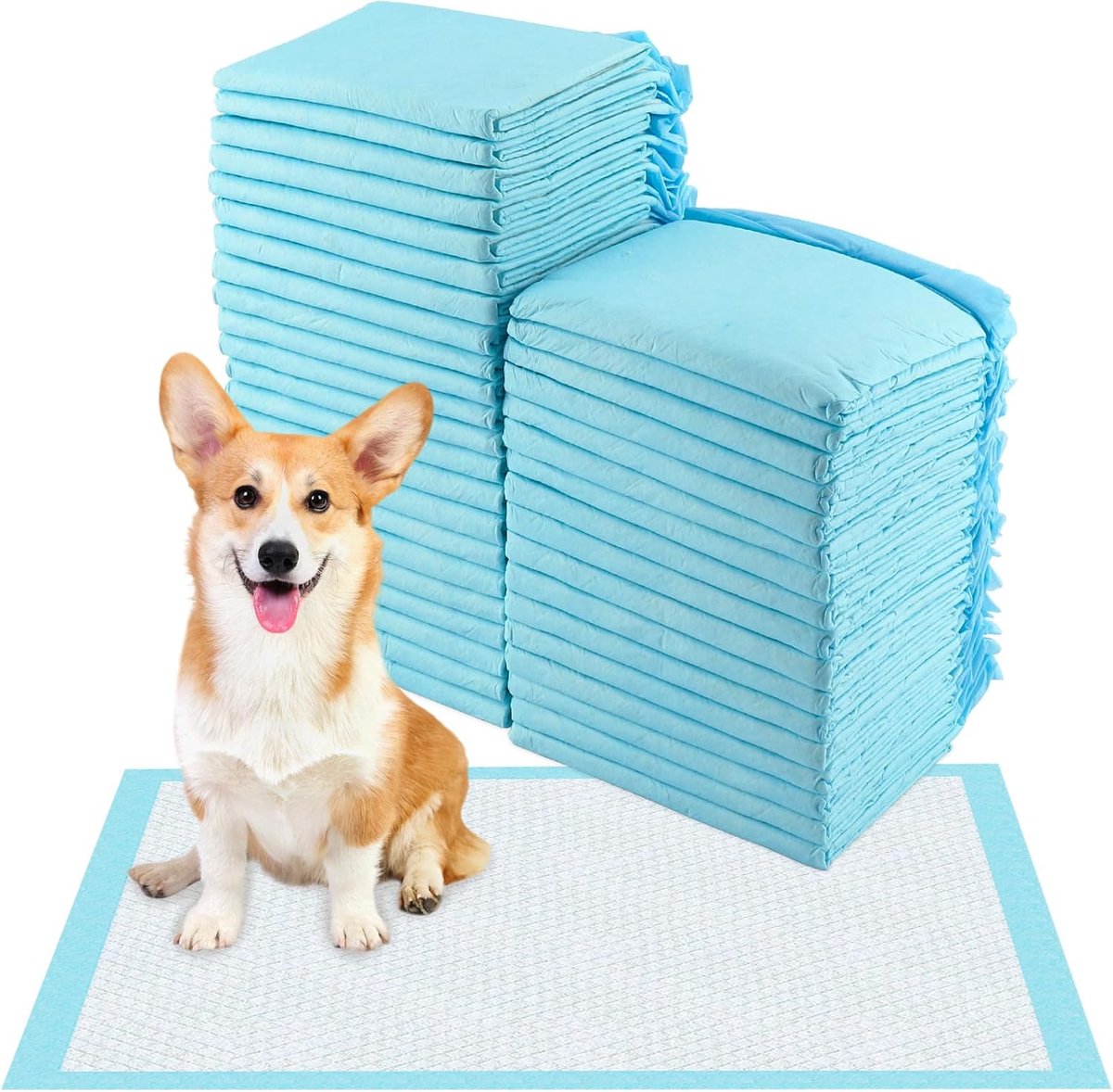 SnelShoppen - 50 Stuks Puppy Pads 45x60 cm - Training Pads voor Honden - Hygienische, Lekvrije, 6-laagse, Sneldrogende Oppervlakte - Ideaal voor Puppy