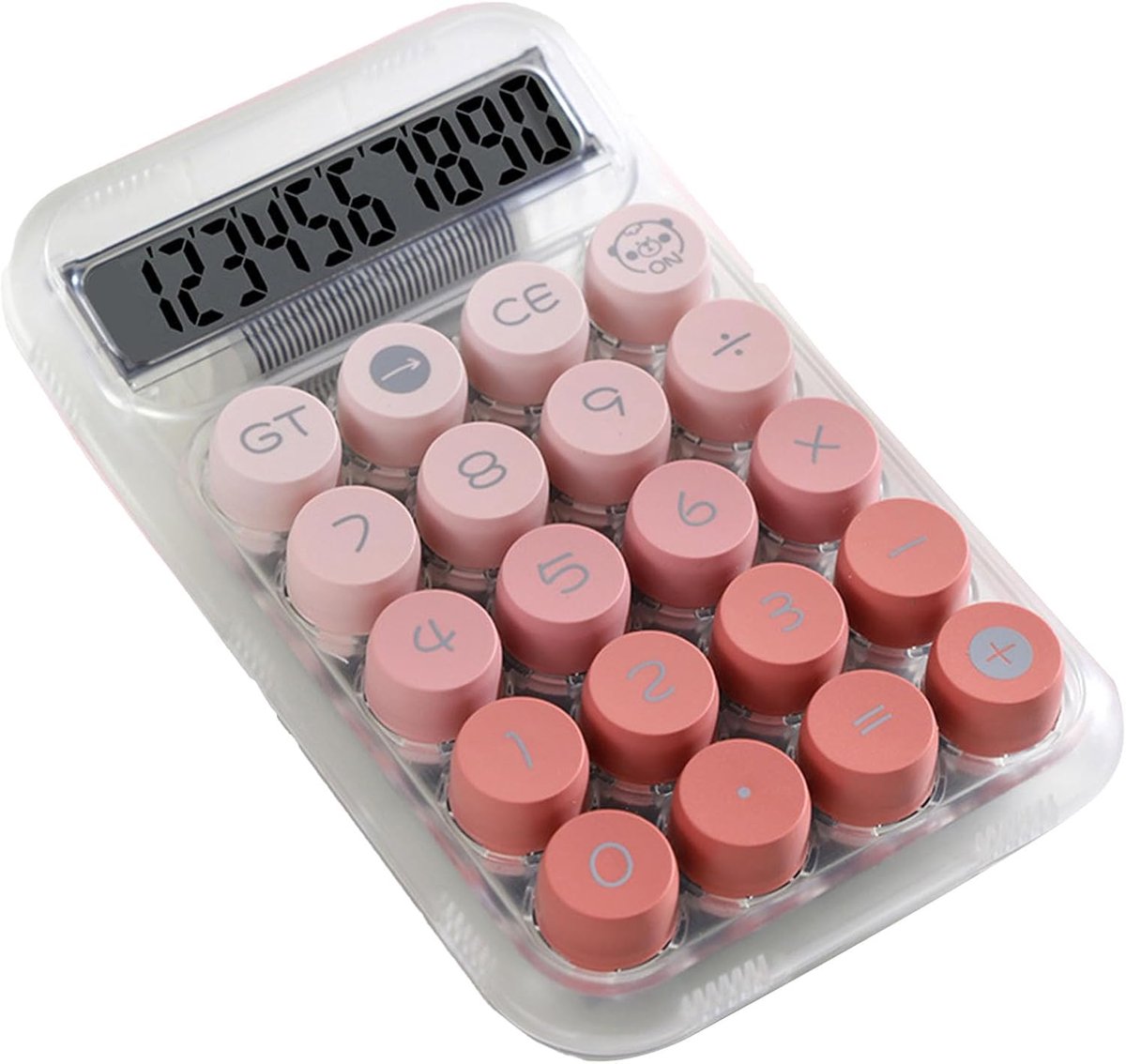 SnelShoppen - Table Calculator Transparant met Groot Display, 10 Cijfers, Draagbare Kantoorcalculator voor School en Thuisgebruik