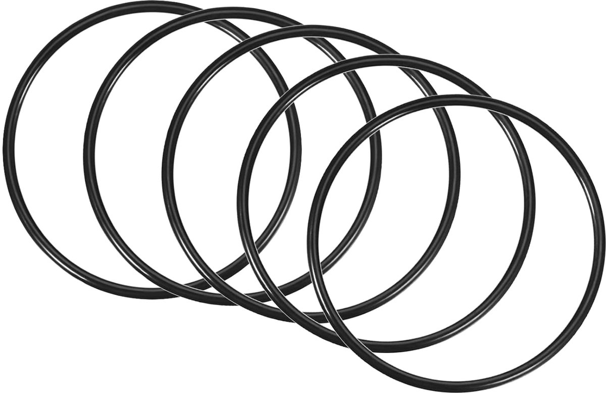 SnelShoppen - Pack van 5 Nitrile Rubber O-Ringen 95mm x 87mm x 4mm - Zwart voor Tap en Loodgieterswerk, Leidingwater, Olielekkage Reparatie