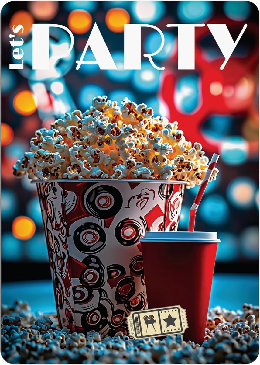 SnelShoppen - Cinema Verjaardags- en Feestuitnodigingen - 12 Aanpasbare Kaarten voor Cinema Feestjes, Perfect voor Kinderen en Volwassenen