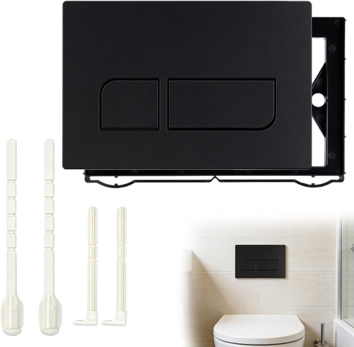 Toilet Drukplaat voor Sigma Series - Controleplaat voor 2 Mengfuncties en Dubbele Spoel, Zwart, Geschikt voor UP320/UP300