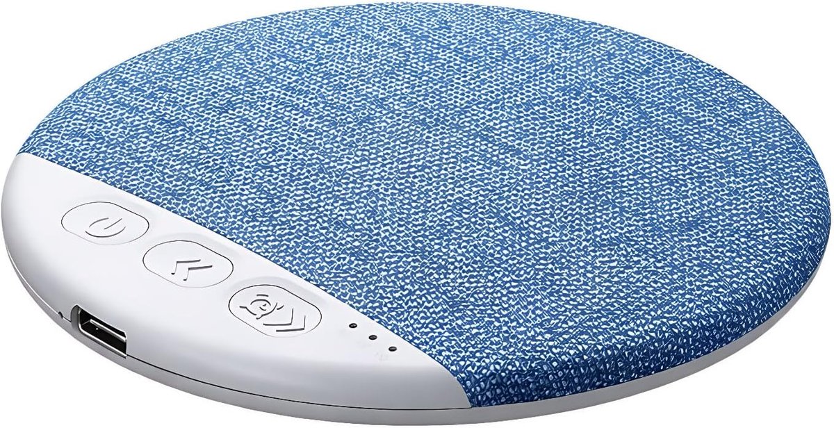 SnelShoppen - Bluetooth Kussenluidspreker met Hi-Fi Geluid, 3-Stage Timer, Wit Geluid, Mini en Draagbaar, Ideaal voor Slaap, Onderste Kussen, Blauw