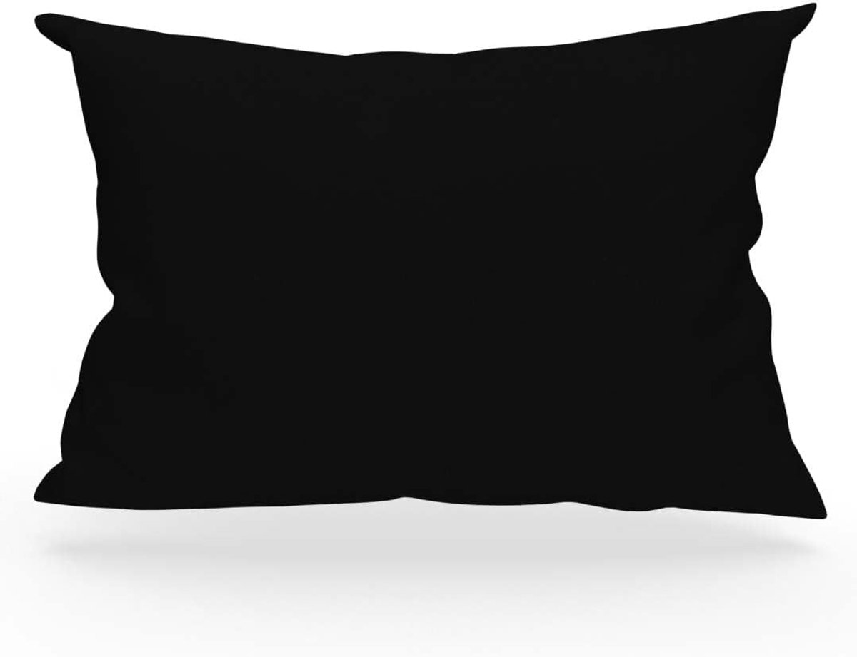 SnelShoppen - Zwart Kussenhoes 50x70 cm - 100% Katoen - Fluffy en Machinewasbaar - Perfect voor Woonkamer, Slaapkamer en Camping