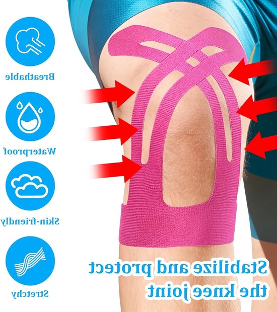 Pre-Cut Kinesiotape 12 Stuks - Elastische Sporttape voor Beweging en Ondersteuning, Waterdicht en Geschikt voor Dagelijks Gebruik en Sport in 3 Kleuren — afbeelding 5