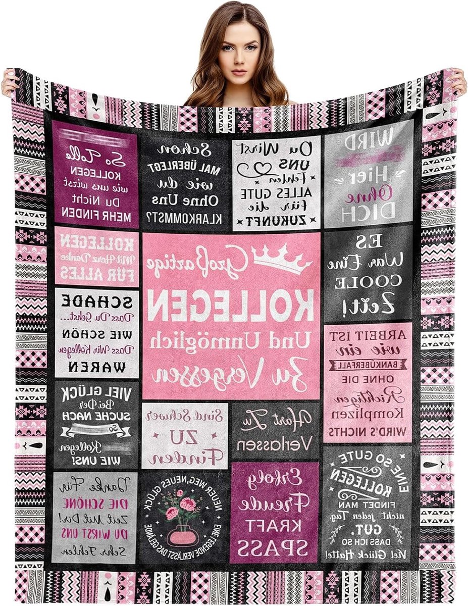 Persoonlijk Flanel Dekentje met Tekst als Afscheidsgeschenk voor Collega's - Cuddly Dekentje voor Verjaardag, Jobwissel en Bedankt Cadeau 150x130cm