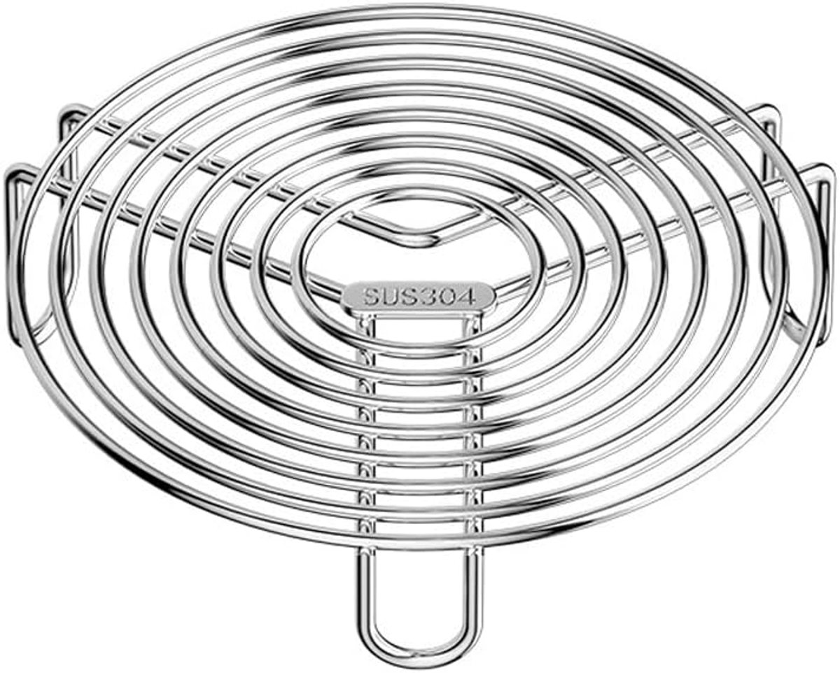 SnelShoppen - Steam Rack 304 RVS Kookrek Air Fryer Rack Stoommandje voor Gezond Koken 18cm met Korte Pootjes 3.3cm