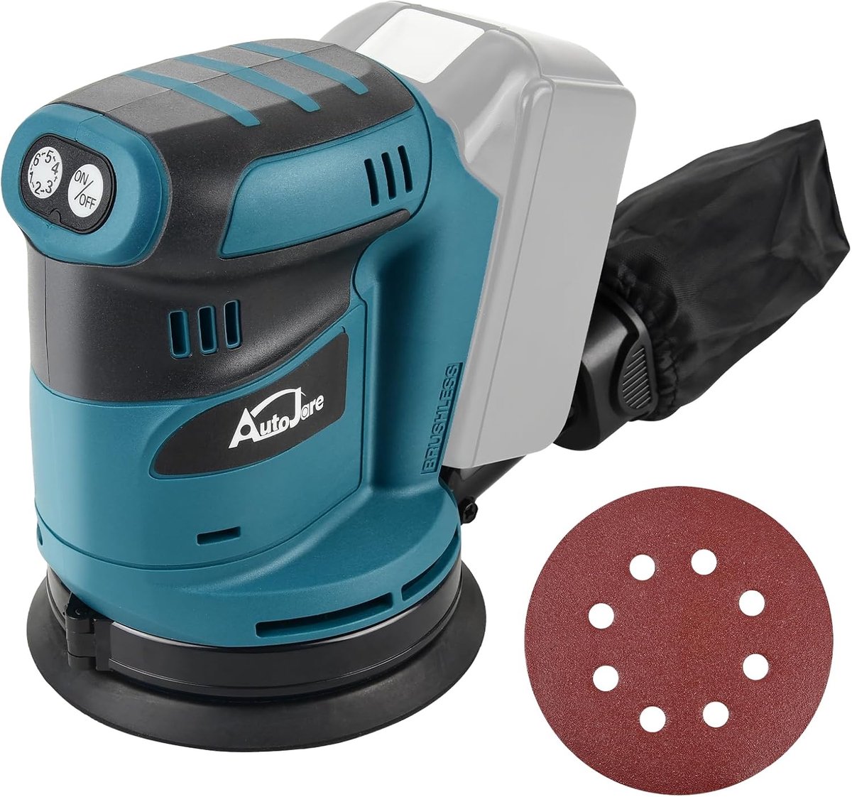 SnelShoppen - Draadloze Excentrische Schuurmachine - Borstelloze Orbital Sander - Compatibel met 18V Accu - Ideaal voor Houtbewerking, Renovatie en Ve