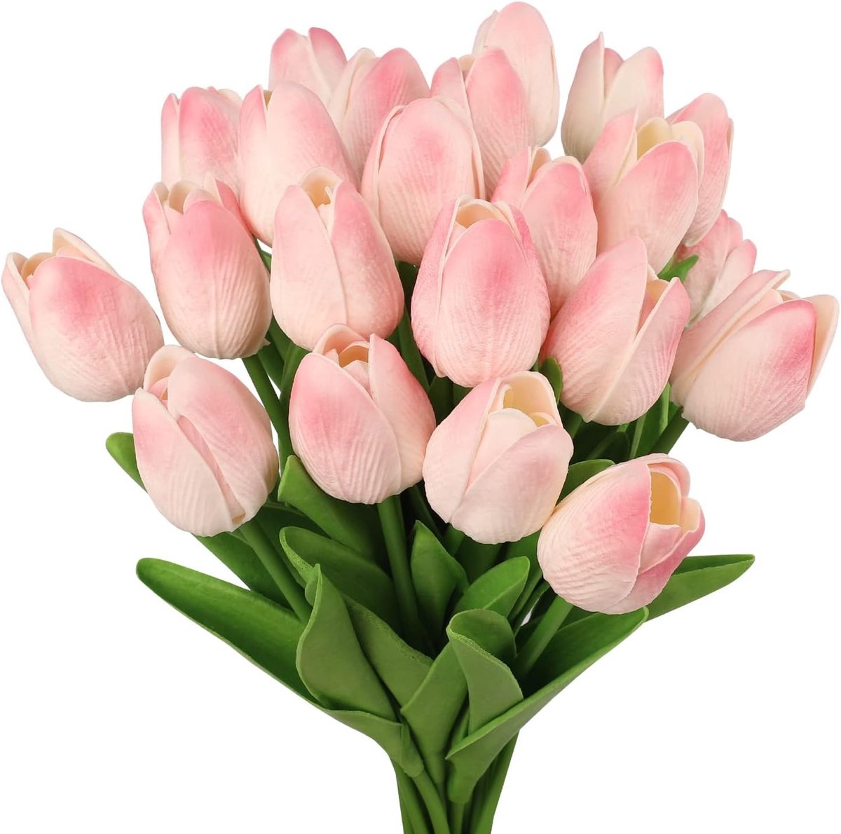 SnelShoppen - 12 Stuks Kunstbloemen Tulpen - Real Touch Latex - Lichtroze Tulpenboeket - Perfect voor Bruiloften, Moederdag, Thuis, Kantoor, Decoratie