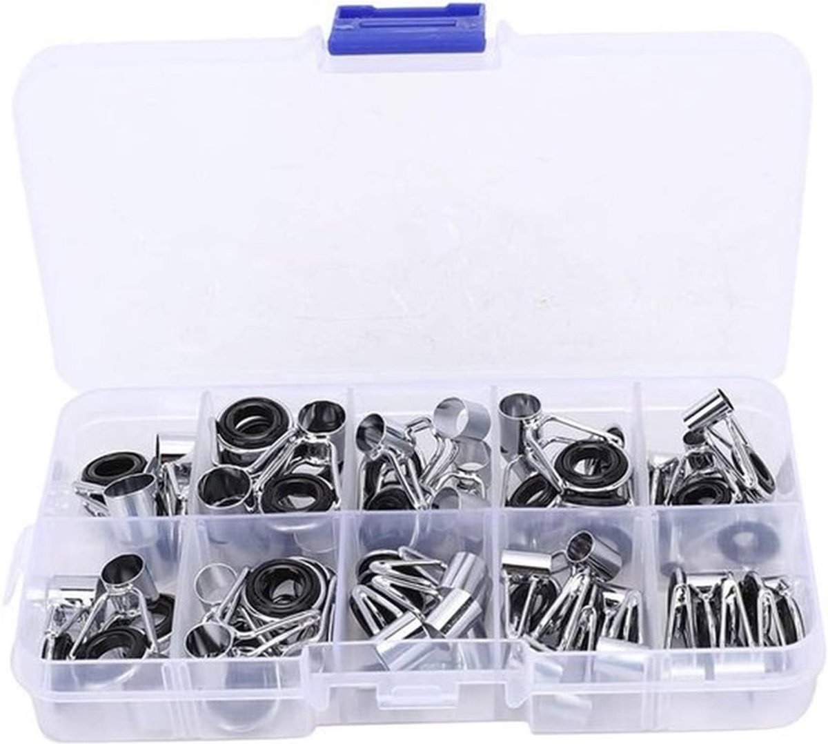 Geleideringen set voor hengels - 45 stuks, 9-formaten - RVS - Keramische ringen - Voor hengelsport - Accessoires hengelvangst