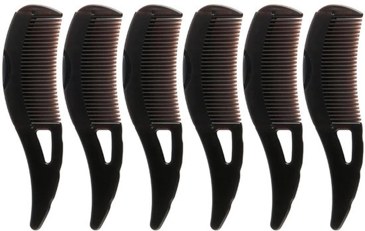 Rooskam 6 Stuks - Ergonomische Hoofdhuidverzorging - Diepe Hoofdhuidmassage - Holle Tandontwerp - Comfortabele Grip - 21x5cm - Hoofdhuidkam