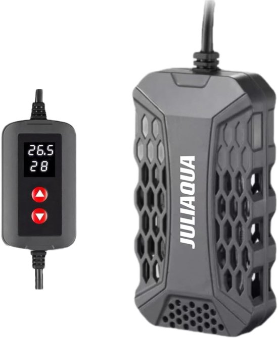 SnelShoppen - Aquarium Heater met Temperatuurweergave, Eco Heater, Instelbaar, 50W voor 5-50 Liter Aquaria, Temperatuurregeling 18-35 °C