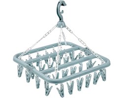 Sokkendroger - 32 Knijpers - Opvouwbaar - Sokken Hanger - Sokken Droger - Beha's - bh's - Ondergoed - Wasrek Sokken - Wasrek - Droogrek - Klein Wasrekje - Washanger - Sokkendroogrek - Kleerhanger voor Sokken - Windbestendig