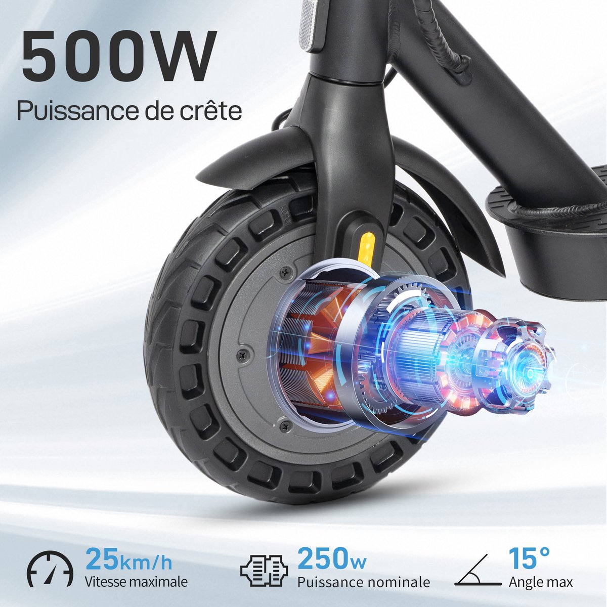 FloraGrace Elektrische Step 500W Piekvermogen En 375Wh Accu 10 Inch Banden Aluminium – Opvouwbaar Met Diefstalbeveiliging Zwart