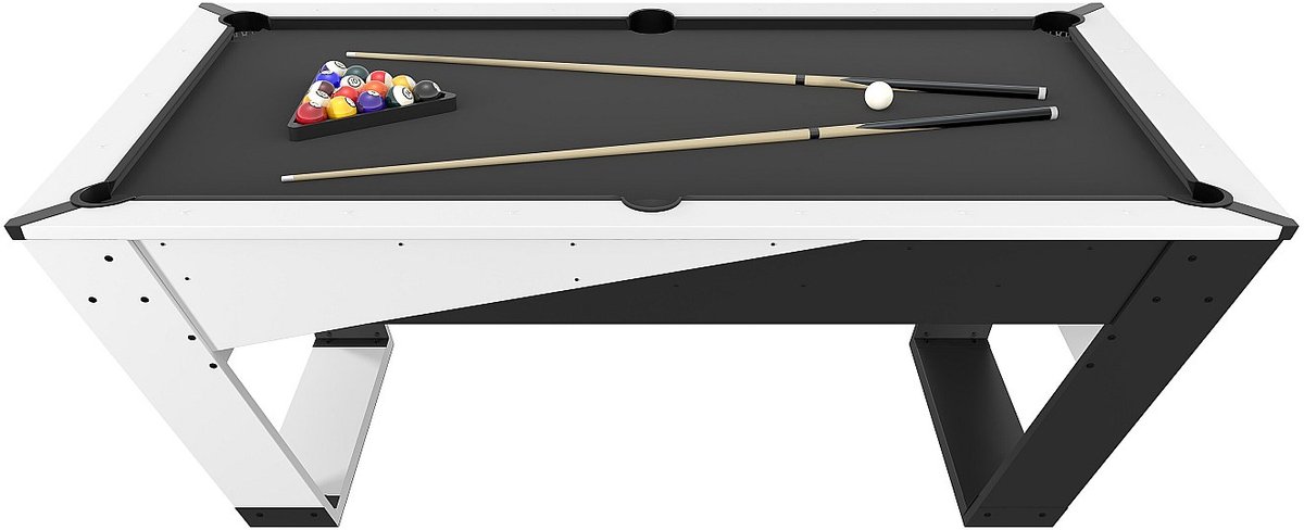 Vente-unique Biljartafel - 213.4 x 122.4 x 81,3 cm - Zwart en wit - HARRISON