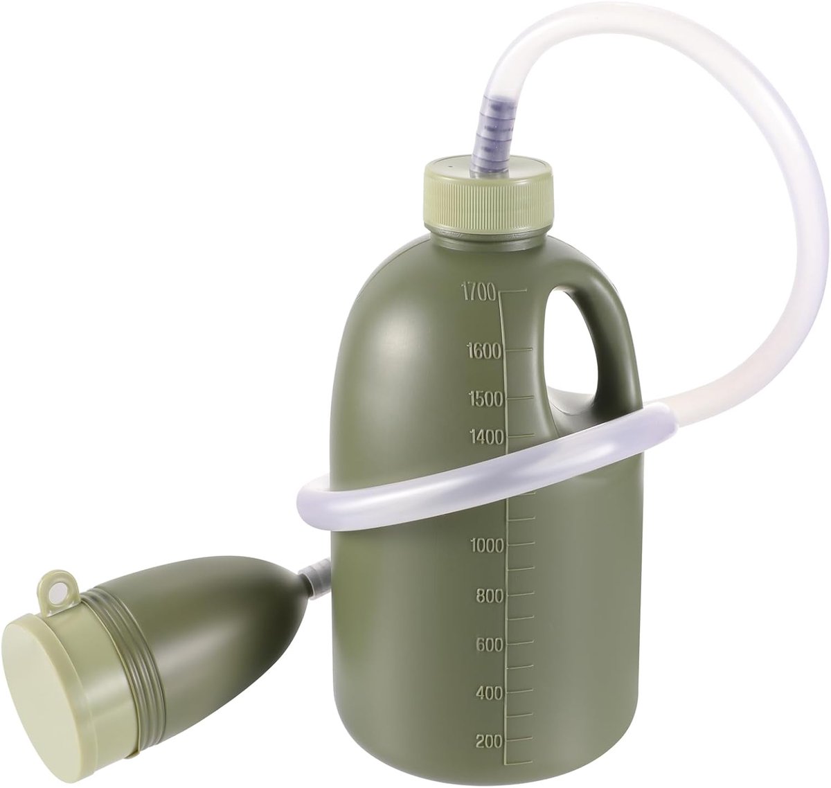 SnelShoppen - Urinefles voor Mannen 1700ml - Draagbare Urinaal met Deksel en Houder - Ideaal voor Reis, Noodgevallen, Bed en Kamperen
