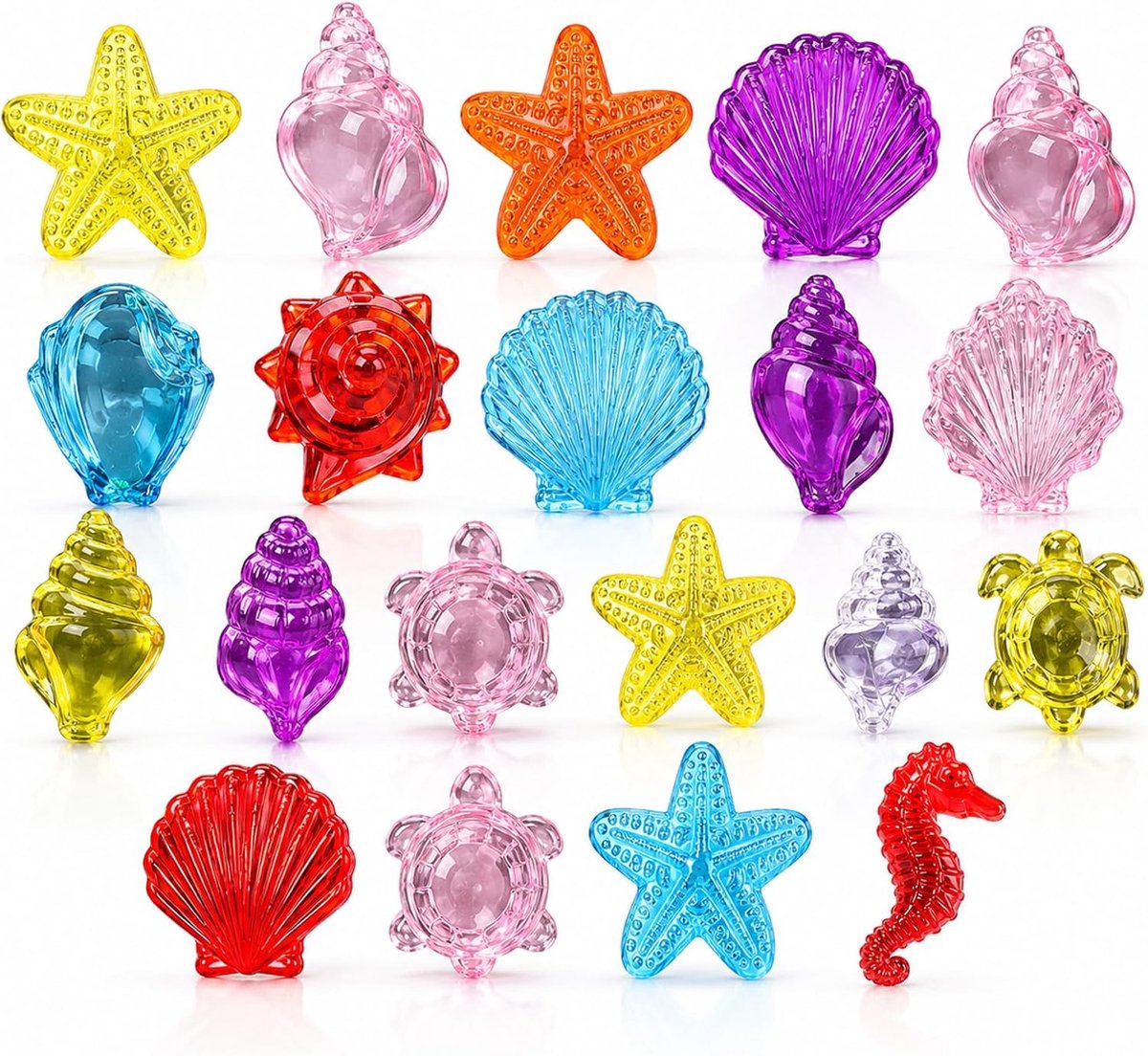 SnelShoppen - 40-delig oceaanstijl zwembad speelgoed, kleurrijk duikspeelgoed van acryl, ideaal voor zwemlessen, strand, feestjes en kinderen