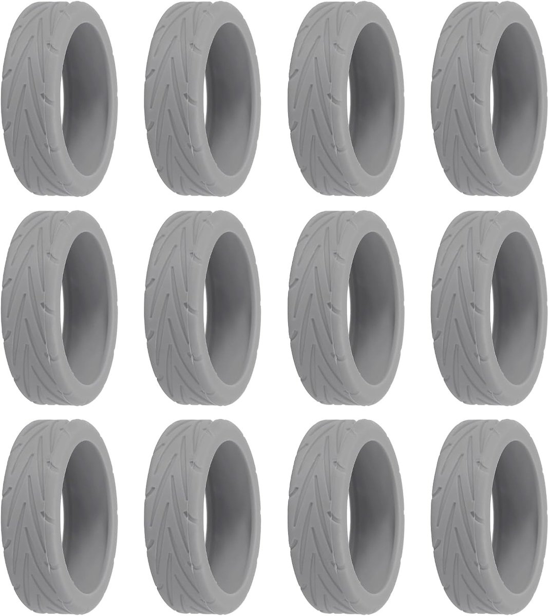 SnelShoppen - Luggage Wheel Covers 12 Stuks - Siliconen Beschermhoes voor 8 Spinner Wielen - Grijs - Ideaal voor Reis en Vervoer