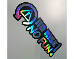 SnelShoppen - Folien-Zentrum No Risk No Fun Oilslick Black Sticker 14.5 x 5 cm - Duurzame Auto Tuning Sticker - OEM & JDM Car Sticker - Grappige Stick