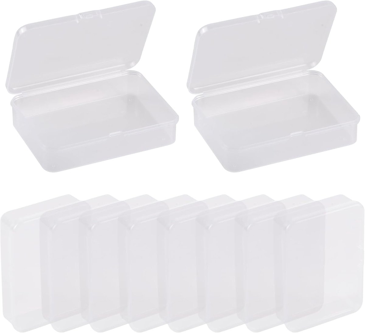 SnelShoppen - 10 Stuks Kleine Opbergdozen met Deksel - Plastic Sorteringsdozen voor Speelkaarten, Kleine Items, Kralen, Medicijnen en Sieraden (10.5 x