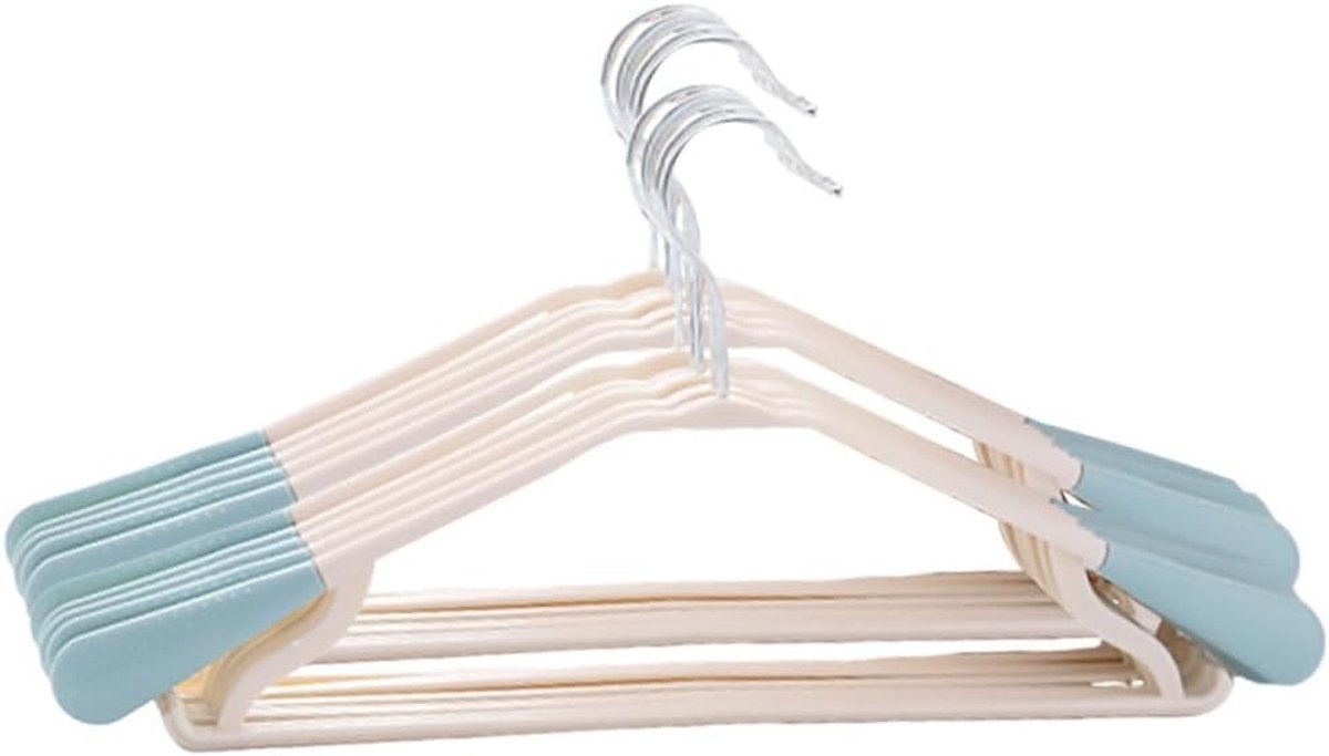 SnelShoppen - 10 Stuks Non-Slip Kledinghangers, Ruimtebesparende Plastic Hangers voor Jassen, Broeken, T-shirts, Geschikt voor Kinderen en Volwassenen