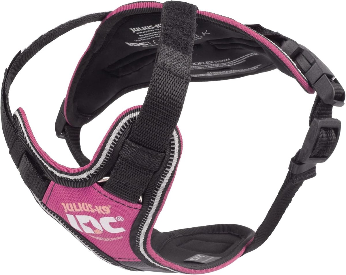 SnelShoppen - IDC Longwalk Hondentuig 2XS, Roze-Grijs, Perfect voor Lange Wandeling, Comfortabel, Verstelbaar, Geschikt voor Honden van 4-8kg