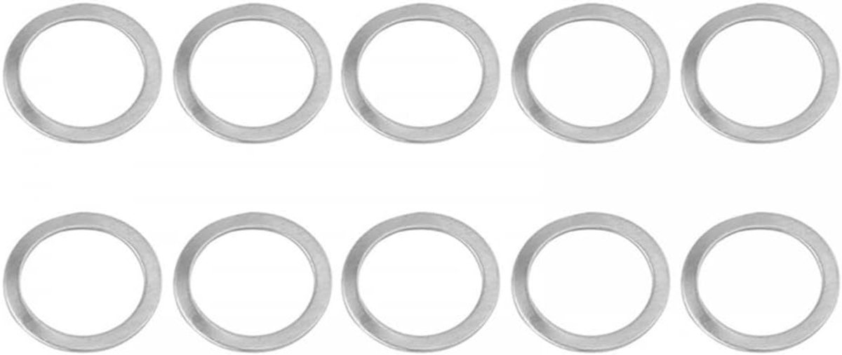 SnelShoppen - Pack van 10 Fiets Pedal Ringen, Pedal Spacers 20/15mm, RVS Pedal Seals voor Racefiets en Mountainbike, 9/16 Inch