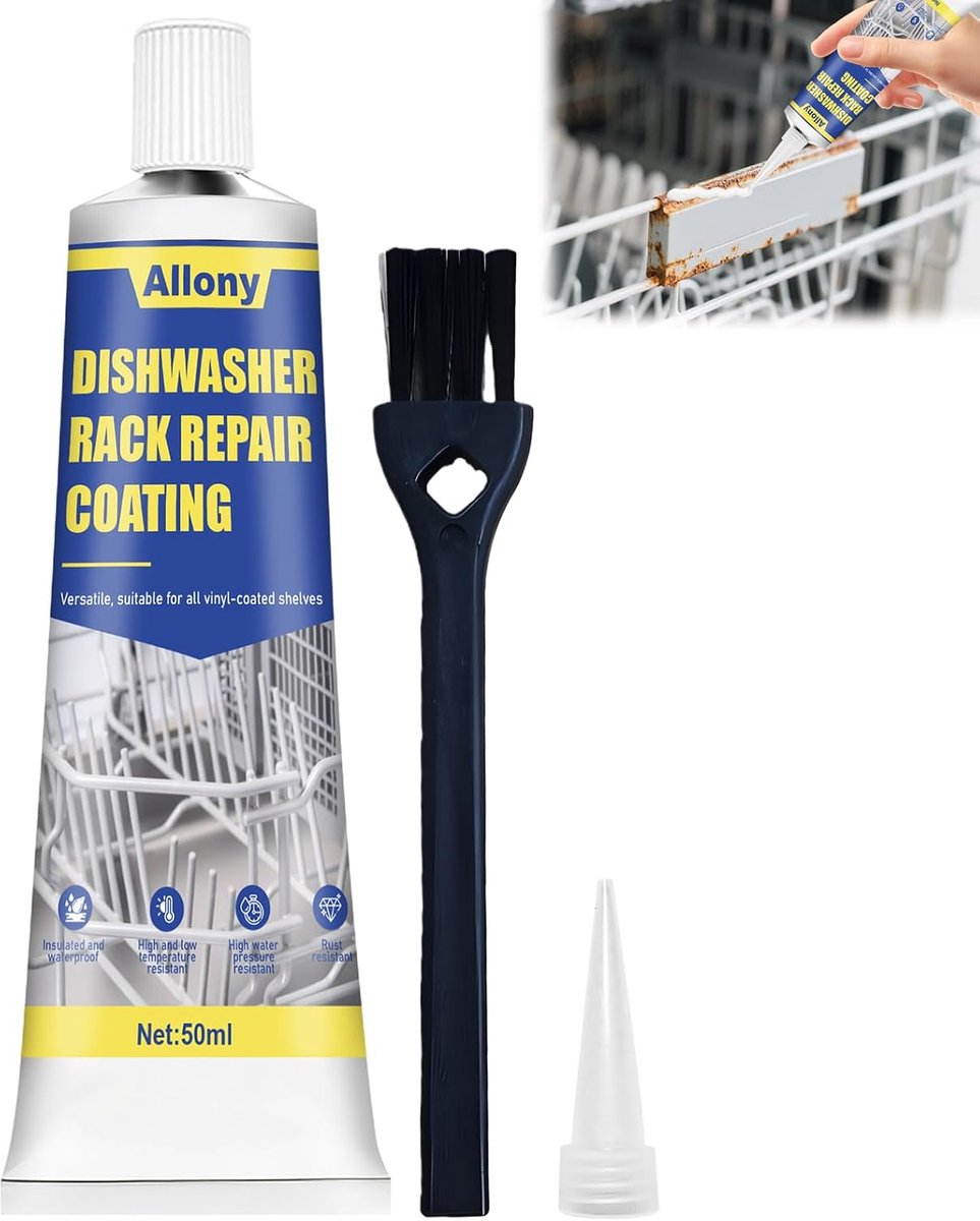 SnelShoppen - Allony Vaatwasser Mand Reparatie - 50ML Vochtbestendige Rubber, Roestbescherming, Waterdichte Sealant voor Vaatwasser Baskets, Oxidatieb