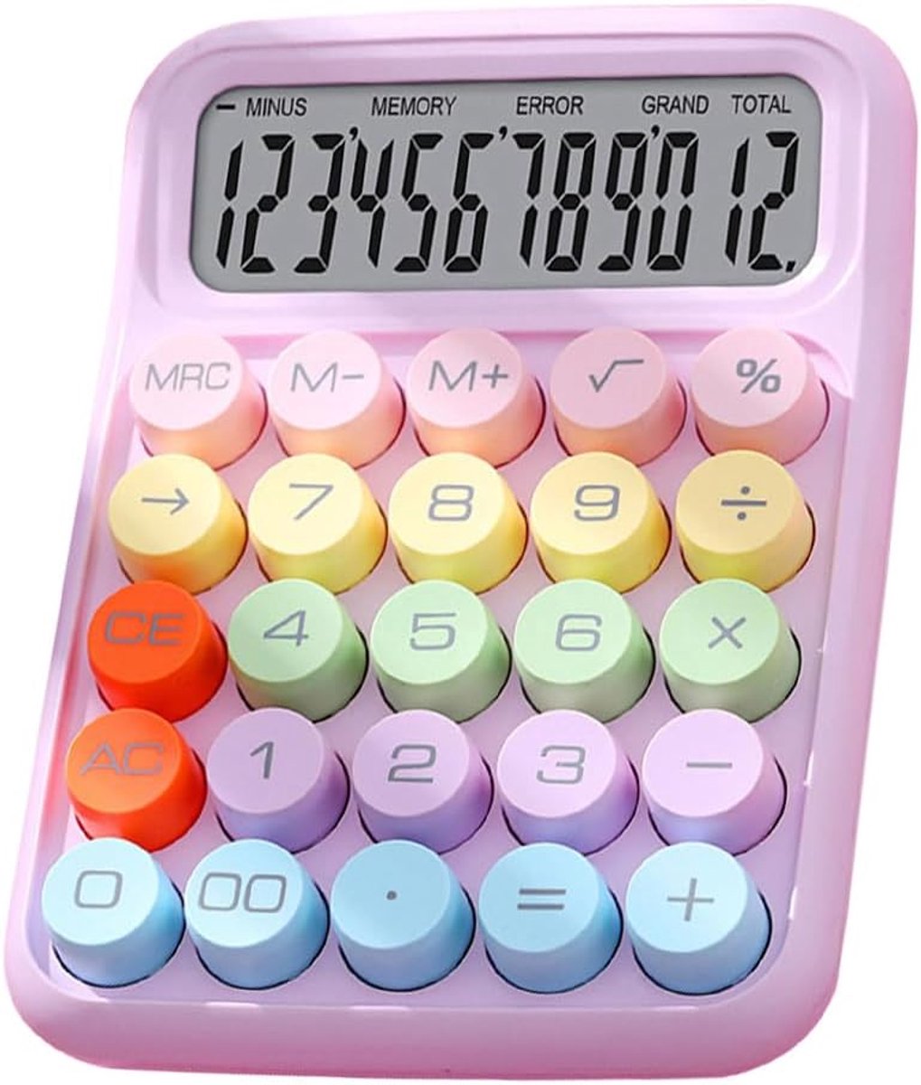 SnelShoppen - Calculator, Kleurige Elektronische Calculator, Spatwaterdicht, Perfect voor Kantoor en Klaslokaal (Lila Paars)