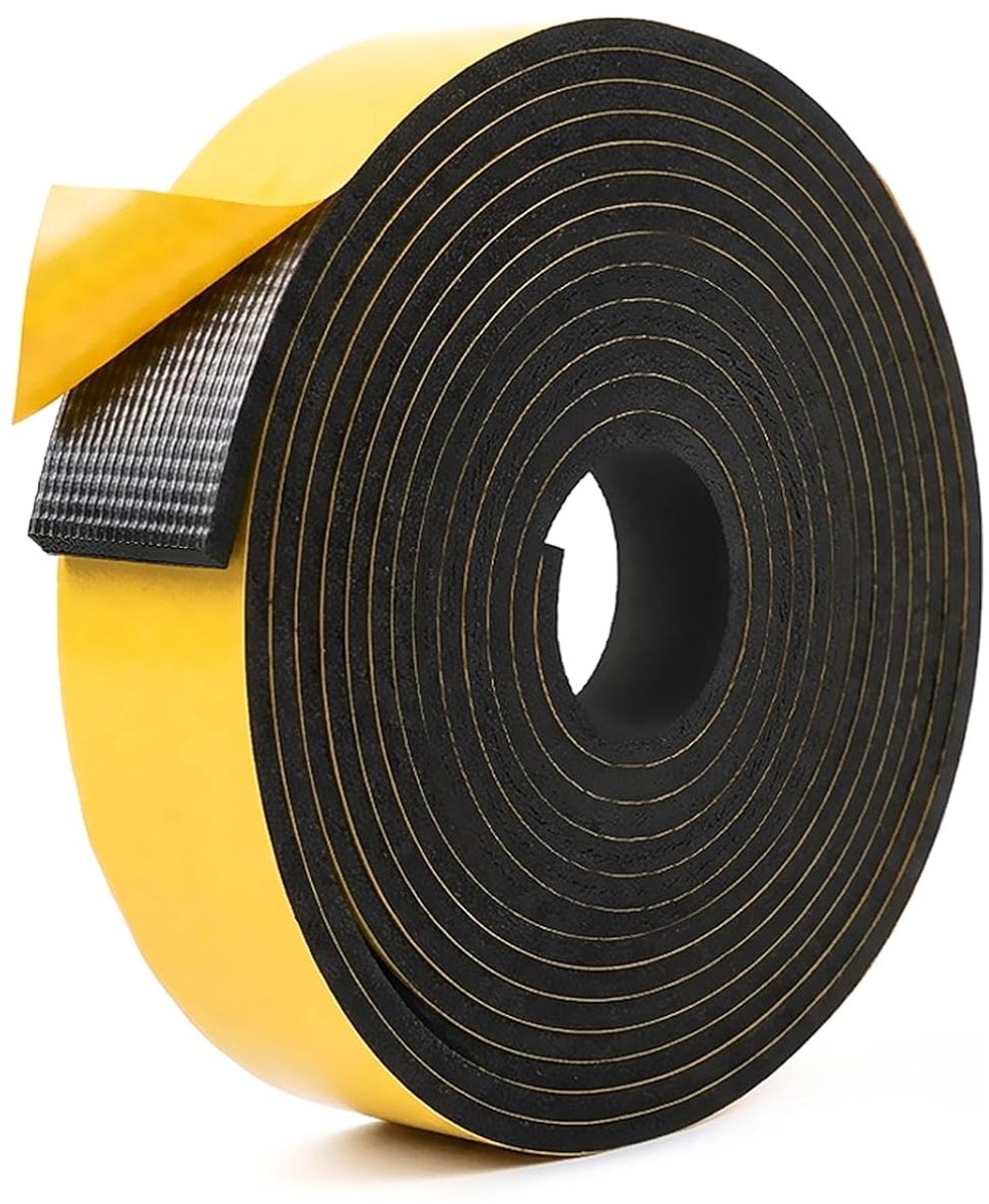 SnelShoppen - Zelfklevende Foam Sealing Tape 4m - Universele Isolatie Tape voor Ramen en Meubels - 25mm Breed, 3mm Dik - Zwart voor Geluidsisolatie en