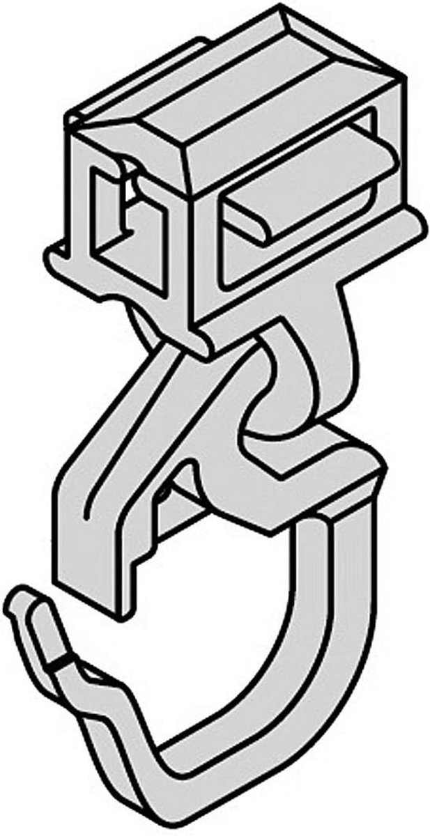 SnelShoppen - Clic glides met vouwhaken voor aluminium gordijnrails 6 mm - UV-bestendig kunststof - Eenvoudig gordijnen ophangen - Perfect voor elke r