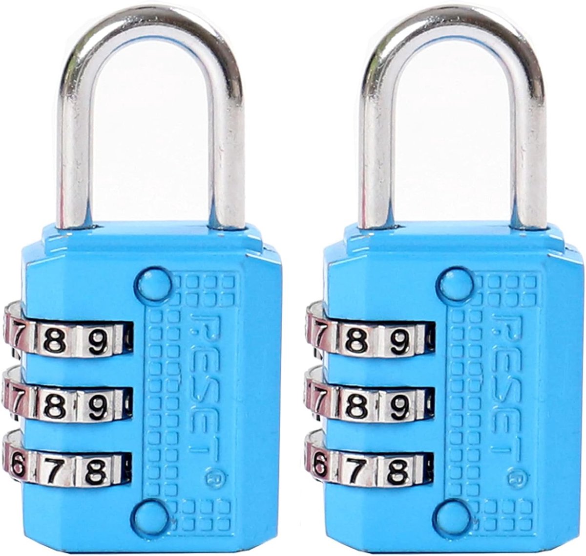 SnelShoppen - RESET 071 3 Digit Mini Padlock - Compact Combinatieslot voor Lockers, Dagboeken, Dozen, Bagage, Koffers, Rugzakken - Ideaal voor Op Reis
