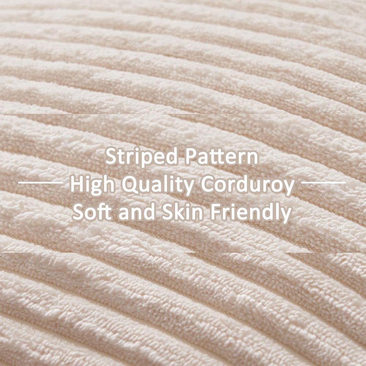 SnelShoppen - Beige Throw Pillow Covers 45x45 cm, Set van 2 Fluffy Decoratieve Kussenhoezen voor Sofa en Slaapkamer, Modern Corduroy Kussen