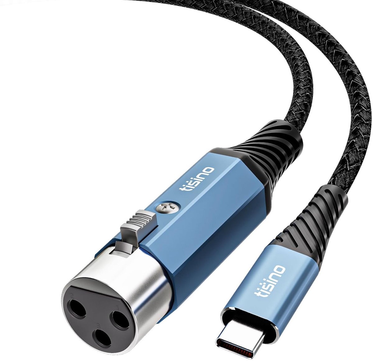 SnelShoppen - XLR naar USB C Microfoon Kabel 3 Pin, 32bit/384kHz HiFi Audio, Geschikt voor iPhone 15/16, Laptop, Tablet, 0.5m/1.6ft