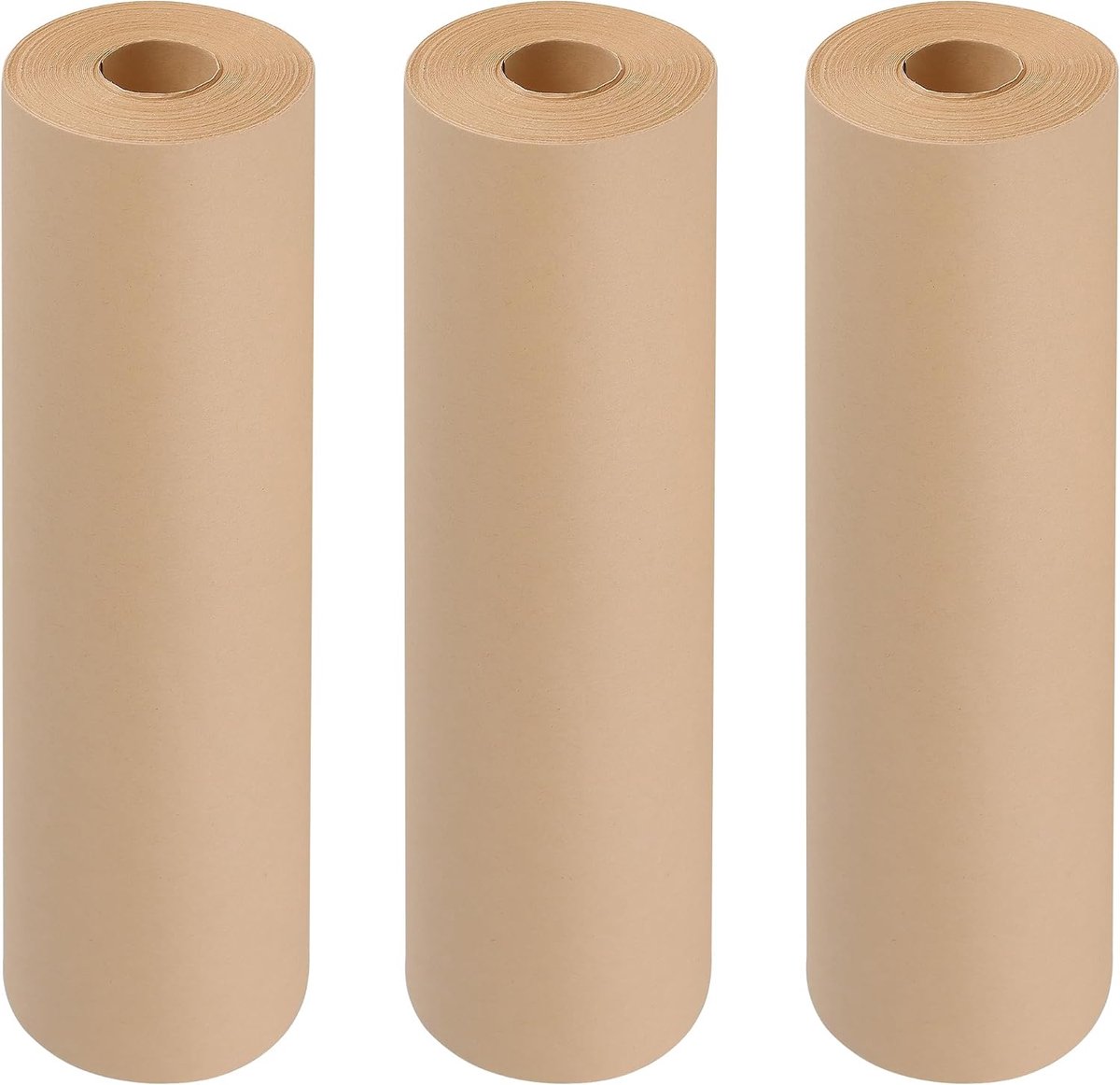 SnelShoppen - 3 Rollen Cadeaupapier Bruin Kraftpapier 30 cm x 30 m - Inpakpapier voor Verpakking, Decoratie en Kunsthandwerk - Lichtbruin - Perfect vo